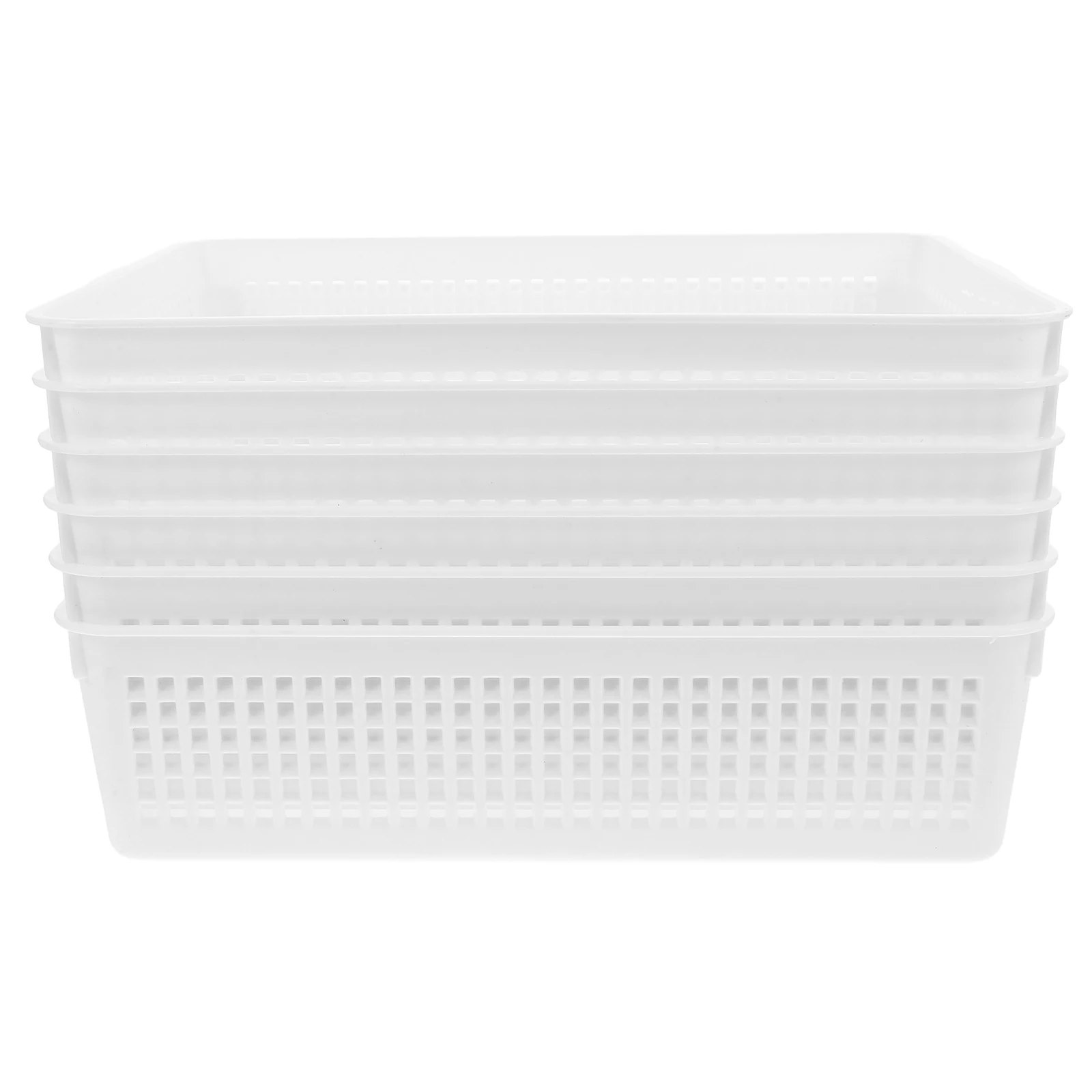 

6 Pcs Storage Bins File ganizer Plastic Desktop Basket Archive Box Container Office Home Use File Folder