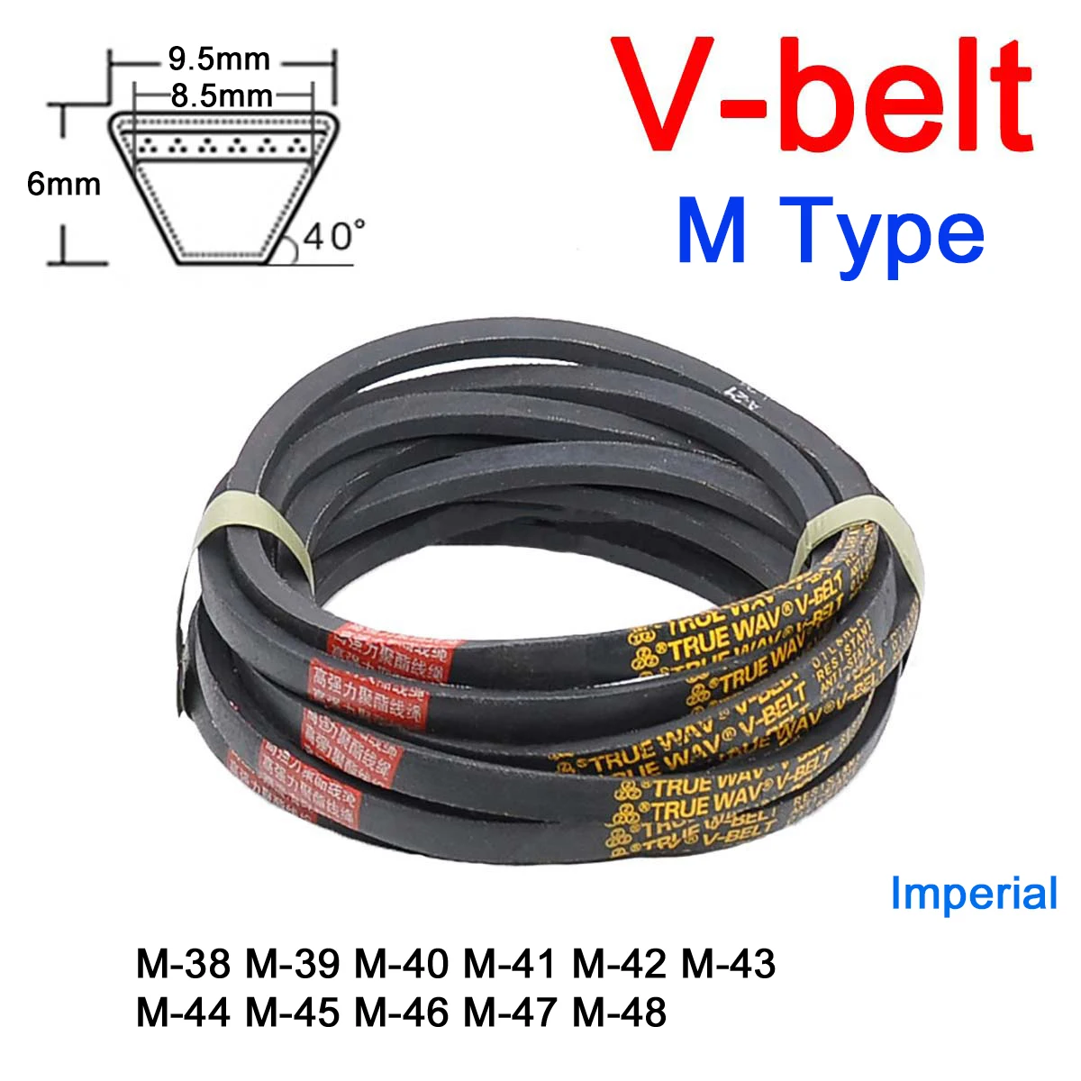 

1Pc M Type V-belt Type M-38 M-39 M-40 M-41 M-42 M-43 M-44 M-45 M-46 M-47 M-48 for Automotive Equipment Agricultural Equipment
