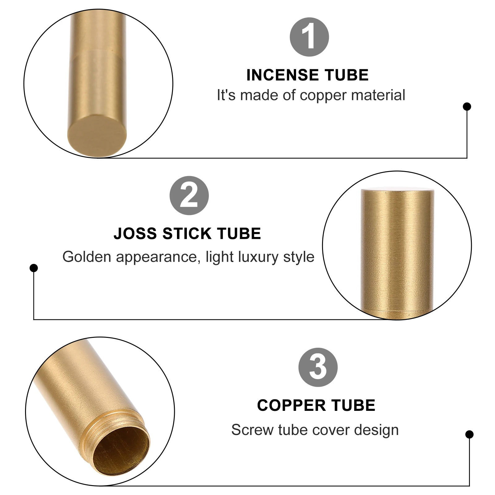 

1Pcs Copper Incense Stick Container Screw Cap Tube Holder for Aroma Stick Fragrance Storage Incense Tube