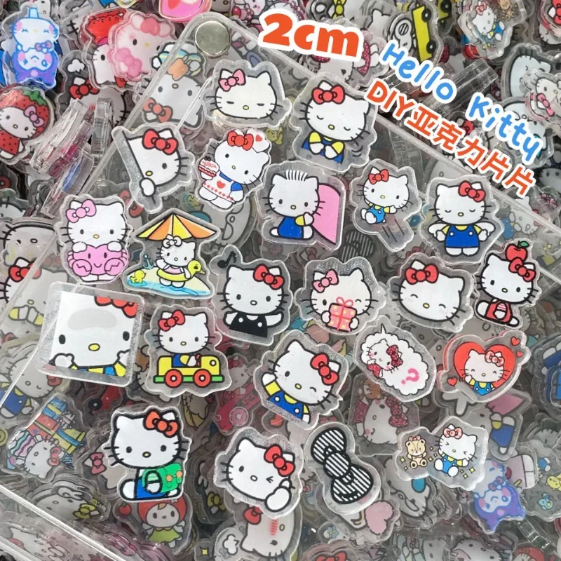 2/4cm100g-500g Sanrio Acrylic Series Hello Kitty DIY Photo Frame Ring Ornaments Accessory Keychain PP Clip Patch Pendant Toy