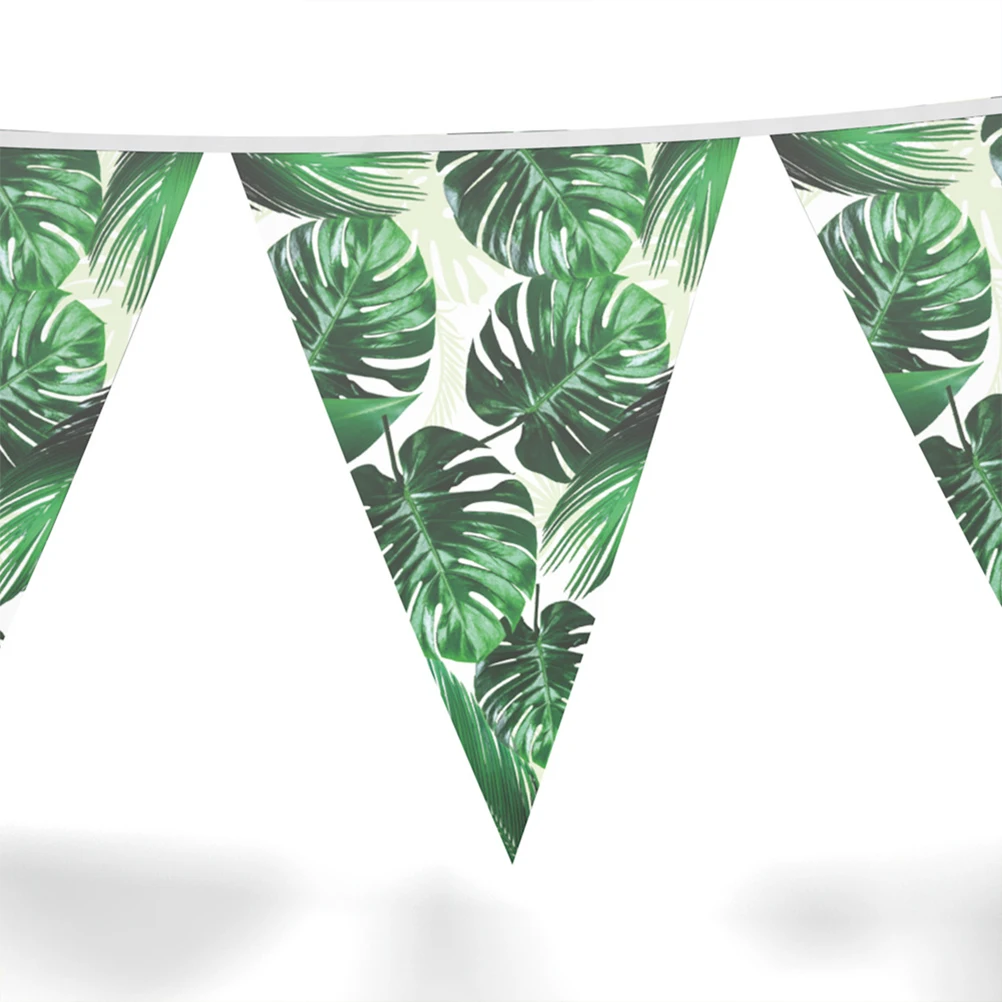 

2 Sets Garland Tortoise Back Leaf Decorative Bunting Party Supplies Hawaiian Beach Garden Birthday Decoration Banner for Summer
