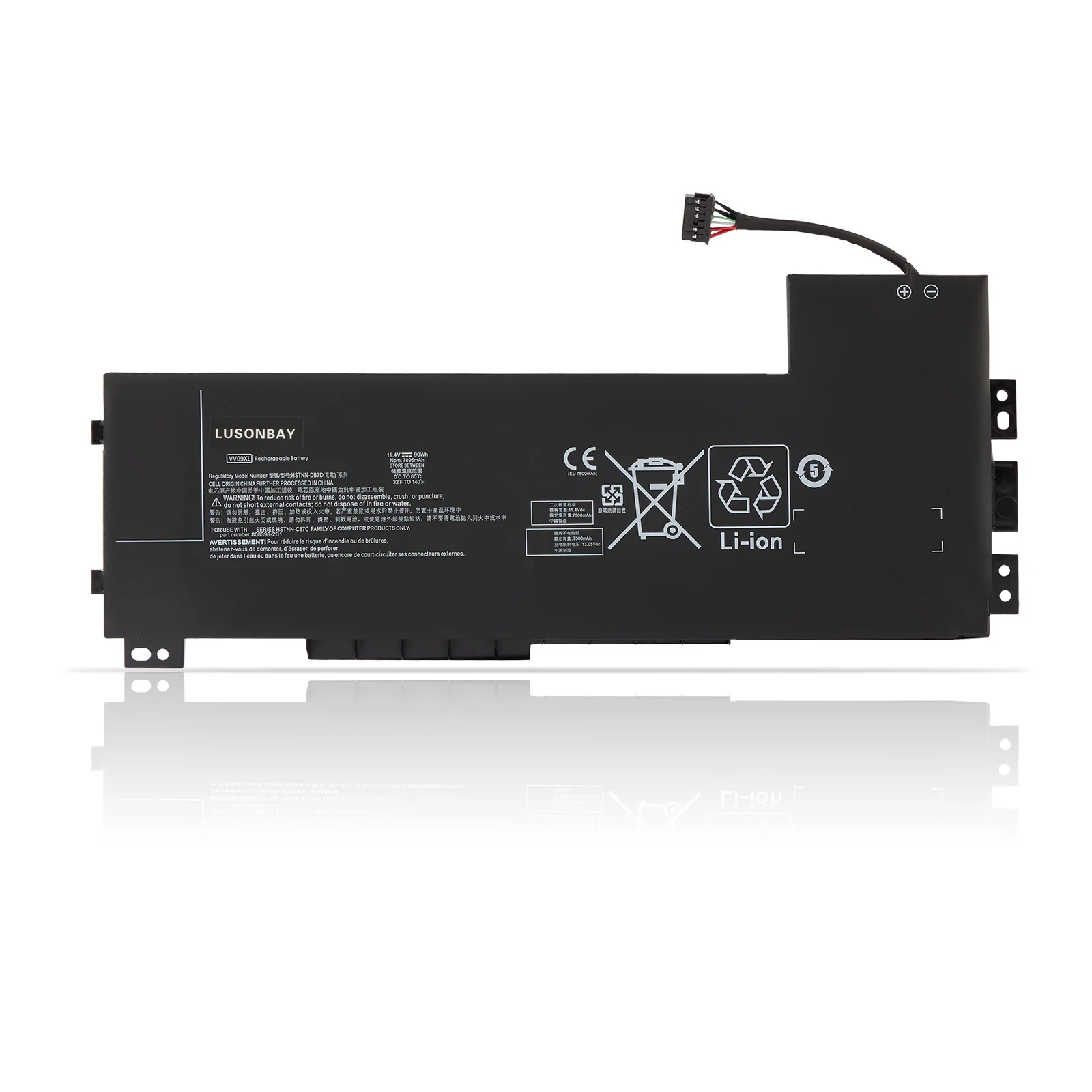 

LUSONBAY VV09XL Laptop Battery For HP ZBook 15 G3 G4 Series HSTNN-DB7D HSTNN-C87C 808398-2C2 808398-2C1 808452-005 11.4V 90WH