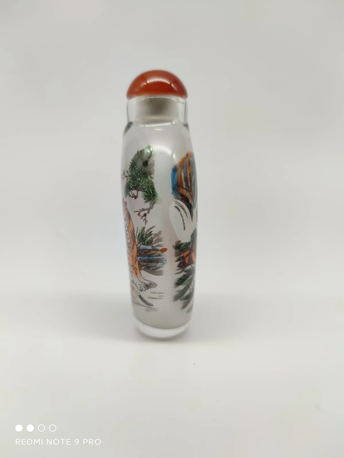 chinese inside painted glass snuff bottle Inner reverse painting christmas tiger gifts snuffbox peking christmas collect