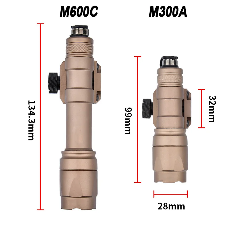 SF M600C M600 M300A M300 Tactical Flashlight Constant-On Momentary-On Hunting Ourdooring Airsoft LED Rifle Scout Light