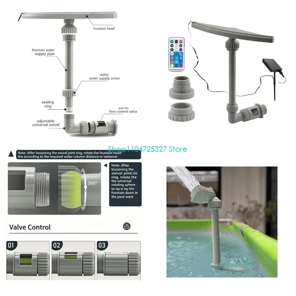 D8KF Wireless Controlled Swimming Pool Water Show With 16 To 22 Inches Flexible Level