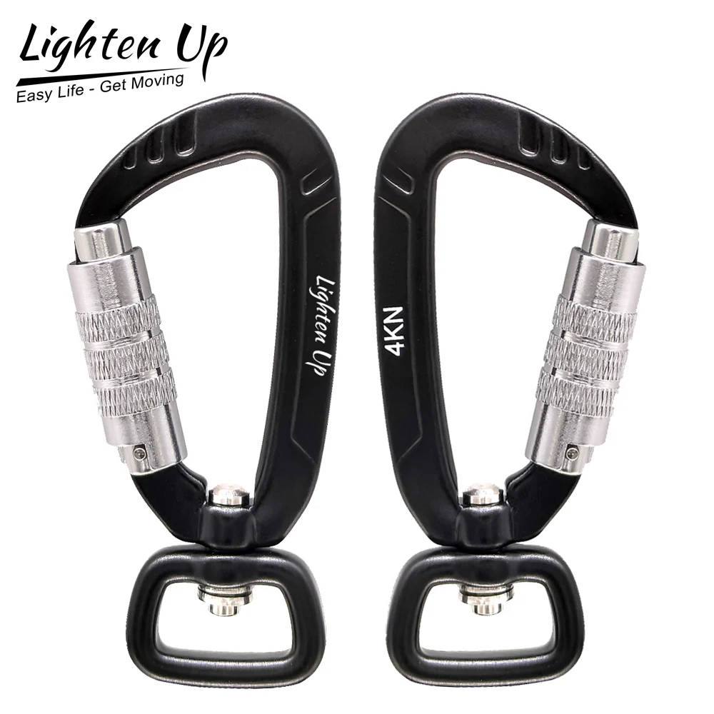 

1PC Climbing Buckle 360 Rotation Pet Dog Hook Outdoor Kite Hook Climbing Backpack Buckle Key 4KN Automatic Locking
