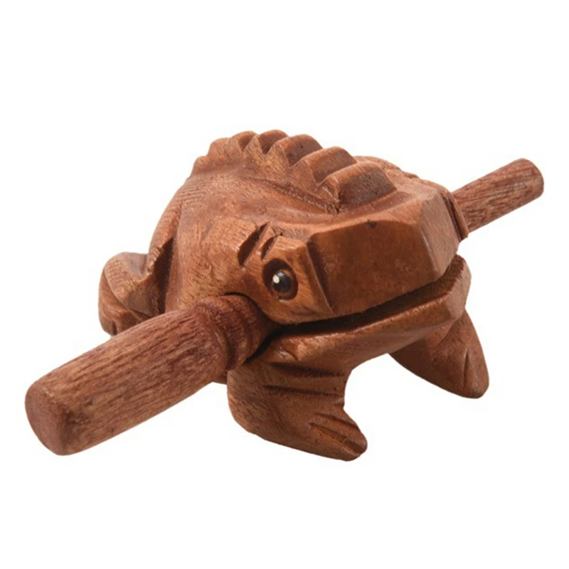 

1 Piece Frog Tone Block Toys Wood Frog Tone Block Toys Wooden Lucky Frog Toy Carved Croaking Wood Percussion Musical Sound