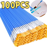 Painting Brushes Set Art Round Flat Hair Nylon Hair Paint Brush for Oil Acrylic Watercolor for Artists Beginners Student Paintin