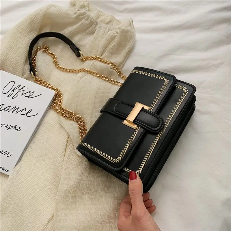 Crossbody Small Square Bag French Women Crossbody Bags 2024 Luxury Brand Lady Chain Shoulder Bag Blue Handbag Totes Clutch