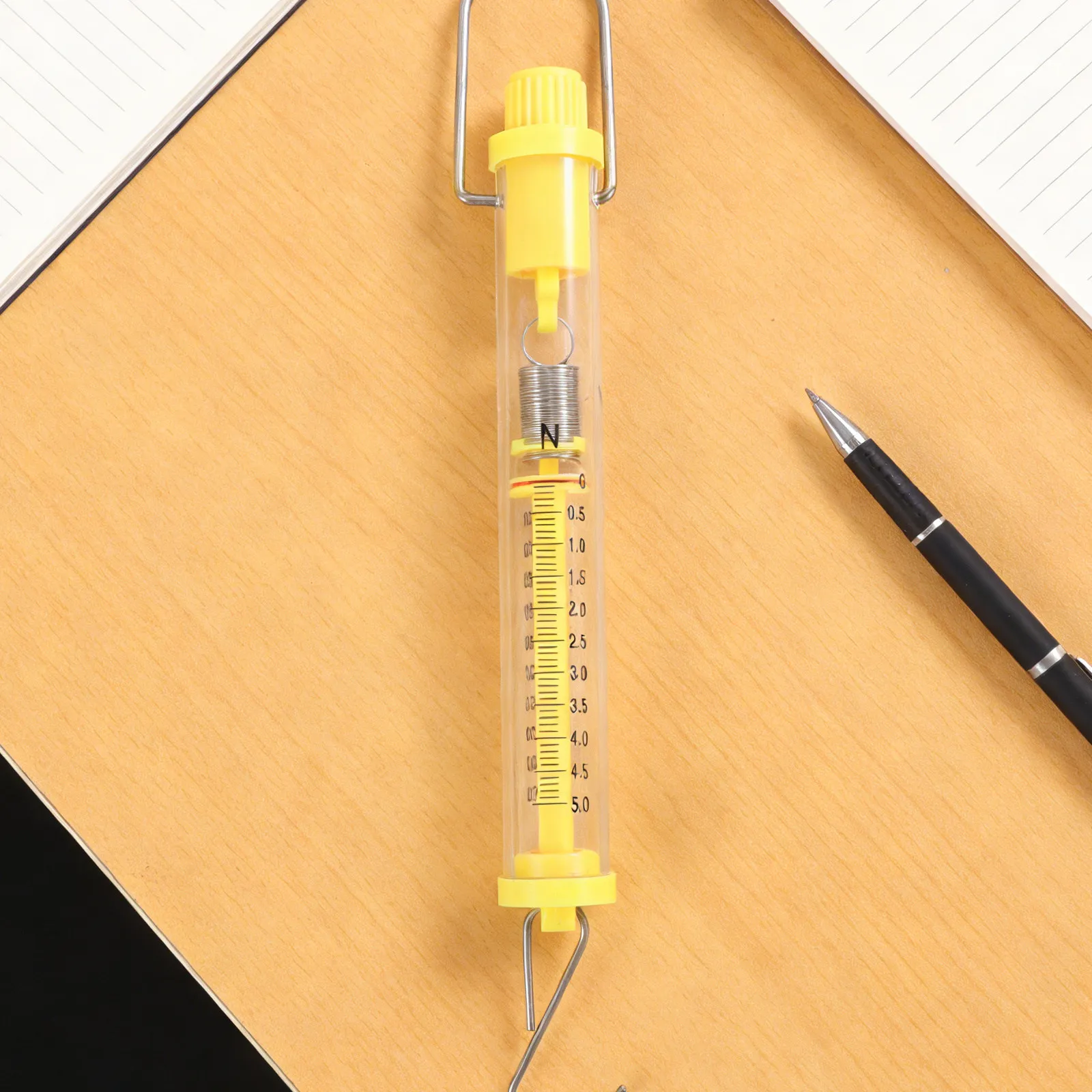 4Pcs Transparent Tubular Spring Balance Scale Newton Dynamometer Force Gauge for Physics Lab Teaching Tool Science Classroom