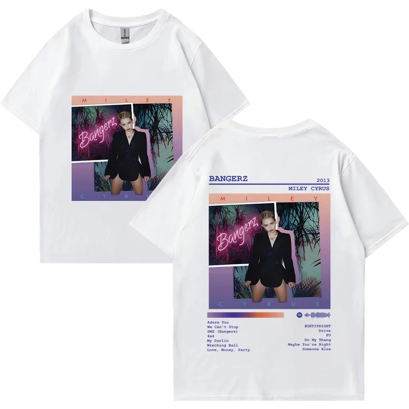 Hot Singer Miley Cyrus music Album Graphics T Shirts Men Women vintage Oversized short sleeve t-shirt Unisex Pure Cotton Tops