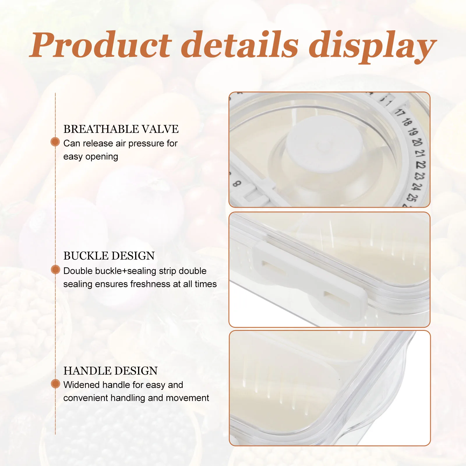

Snack Box Food Containers Sealing Refrigerator ganizer Storage Bin Holder Container Snacks Nuts Spices Fruit Vegetable Large