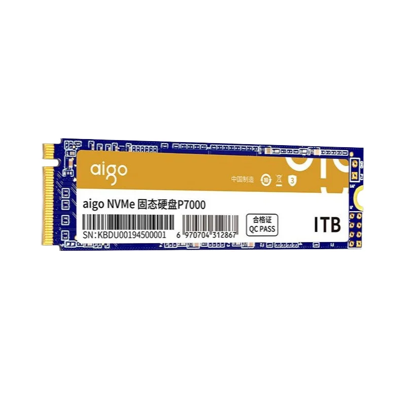 

Ai-go P7000 NVMe SSD 1TB M.2 PCIe Metal 5TB HDD Capacity New for Desktop Laptop Server PC Use SATA Expansion Port Bulk Packaged