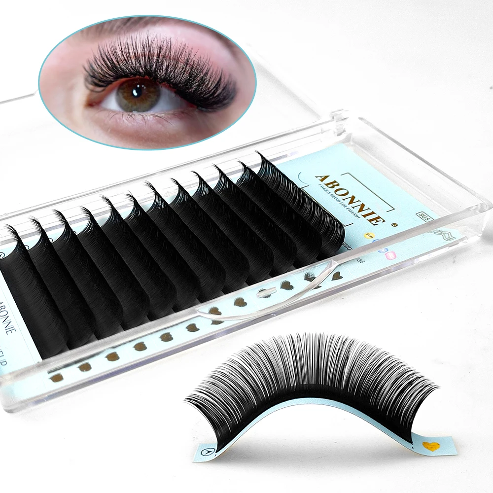 Abonnie Matte Black Volume Cashmere Lashes C CC D Individual Eyelash Extensions Makeup Cilios