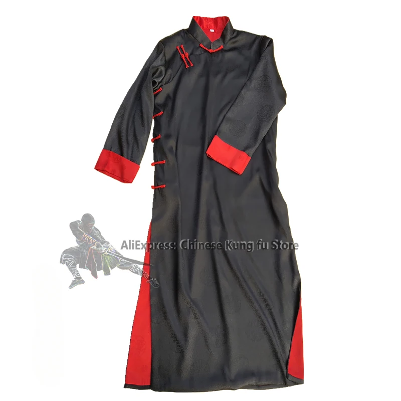 

High Quality Satin Wing Chun IP Man Robe Tai chi Kung fu Suit Wushu Martial arts Uniform Wudang Shaolin Training Tops