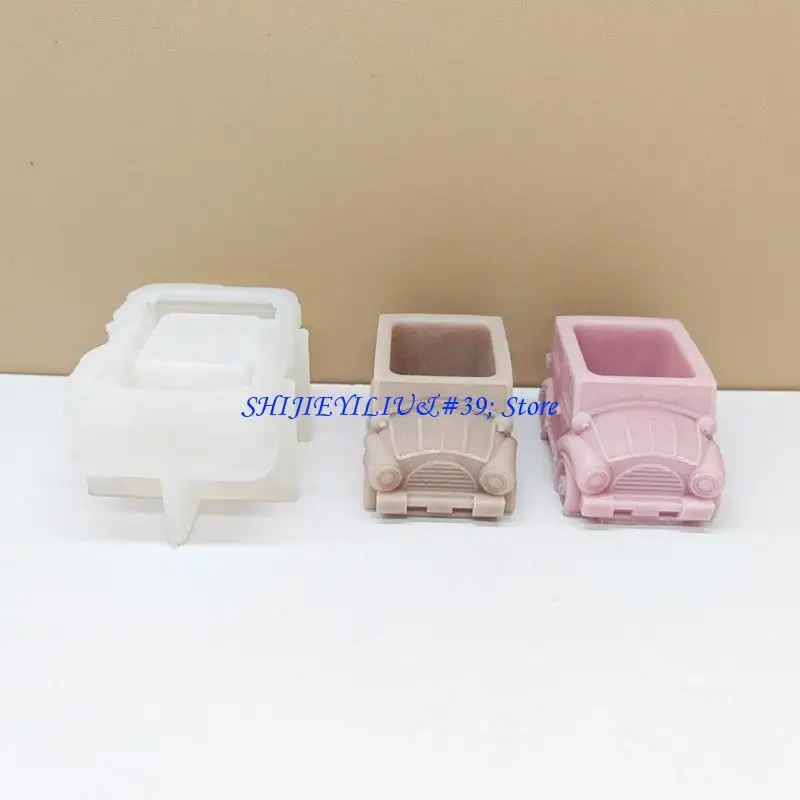 

E21F Винтажный автобус, форма для цветочных горшков, сделай сам, эпоксидная смола, цемент, гипсовые формы, силиконовая форма