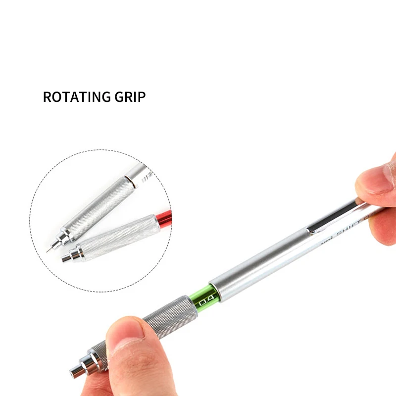 Uni M5-1010 Professional Drawing Mechanical Pencil Retractable Metal Knurled Pen Holding Low Center of Gravity Art Sketch Pencil