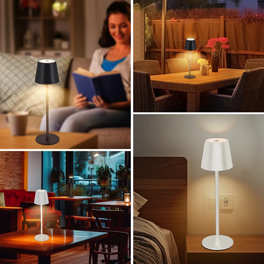 Rechargeable LED Desk Lamp Touch Switch Table Lights 3 Colors Dimmable For Bedroom Living Room Bar Dinner decoration Lighting