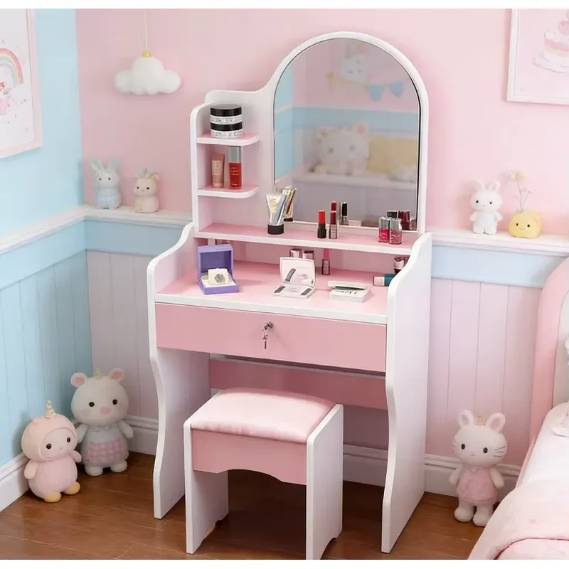Bestselling Space Saving Vanity Table Foldable Dressing Table Dustproof Storage Makeup Desk Small Living Room