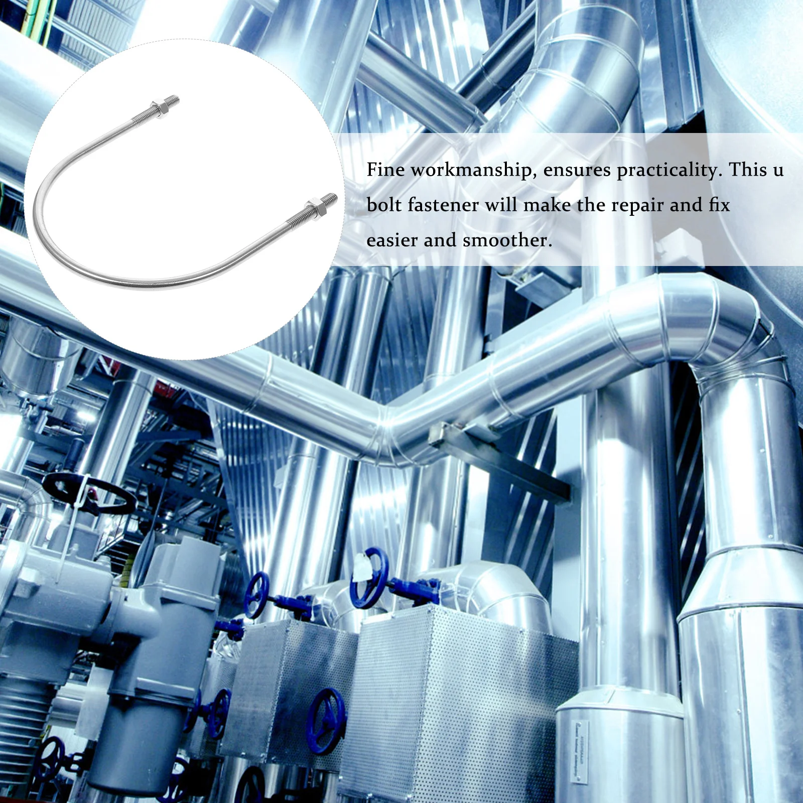 

U Bolt M10 Stainless Steel Round Bend U Shaped Tube for Trailer Boat Durable Rustproof Wearresistant Fixing Hardware