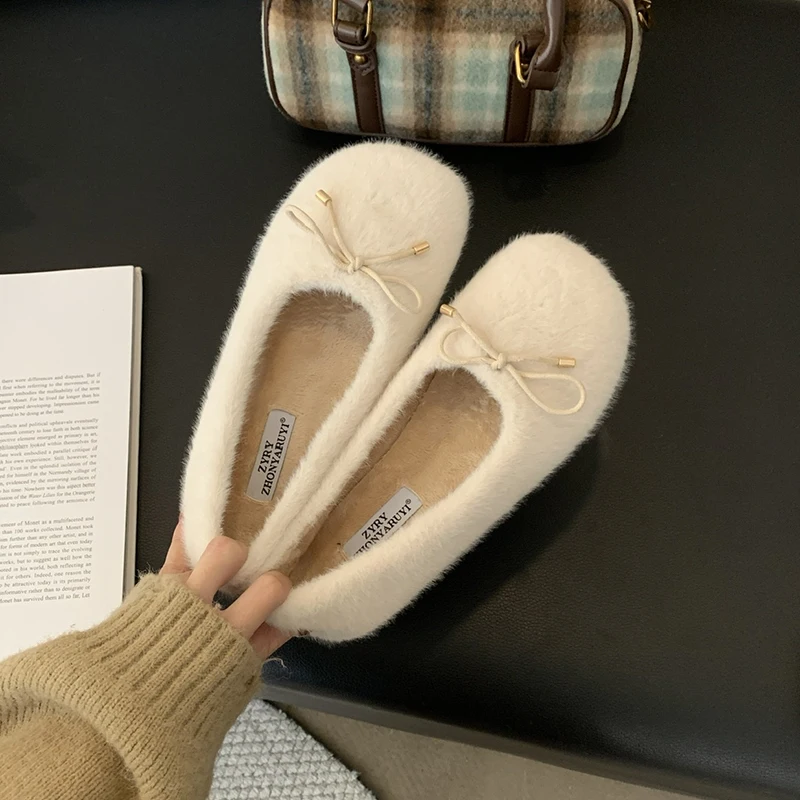 Winter Home Slippers Women Shoes Cute Cartoon Slippers Warm Plush Slides Indoor Bedroom Non-Slip Floor Slipper Outdoor Soft Wool