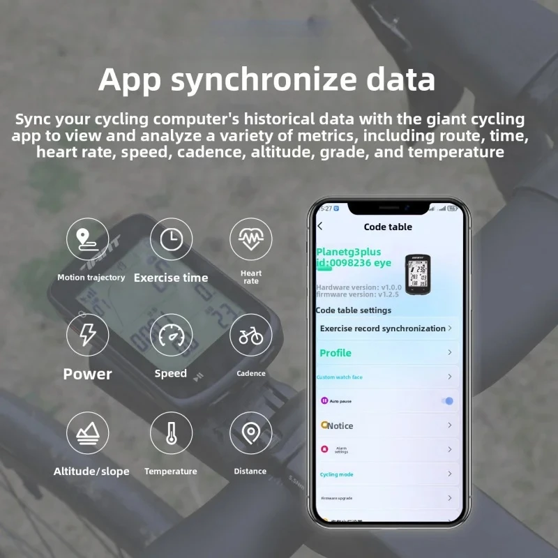 مناسبة لـ GiantPLANET G3 PLUSSmart لركوب الدراجات ComputerGPSBeidouQZSSPositioning الخلفية التلقائية IPX7Code Table