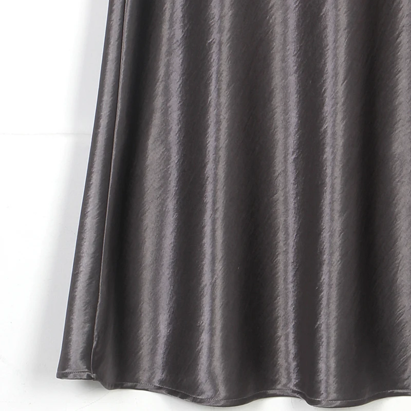New spring and summer style fashionable and elegant high-quality gray acetate draped luster slim fish tail skirt