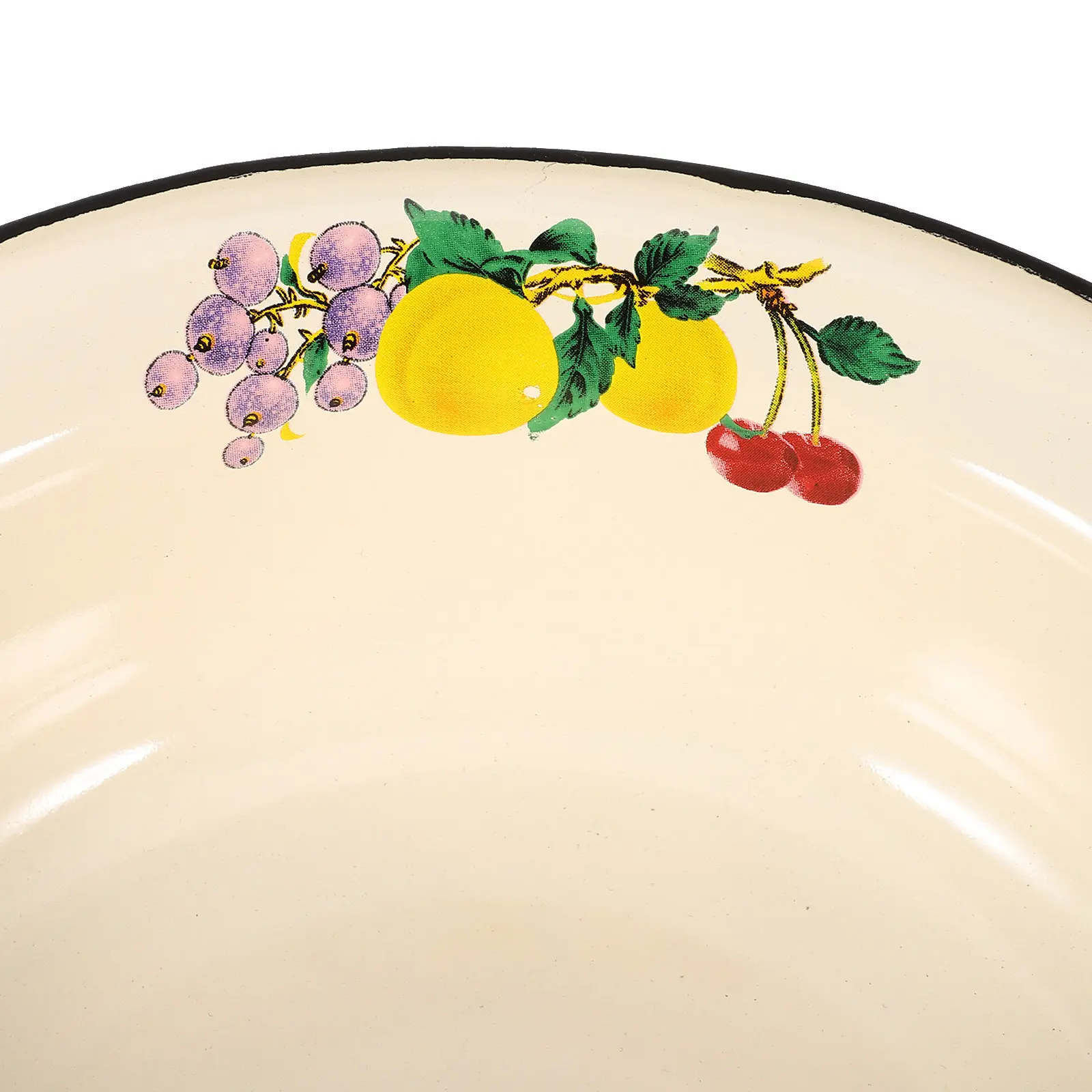 ヴィンテージエナメルボウル 厚底レトロスープボウル 多目的食品容器 キッチンサラダミキシング エナメル製容器 1