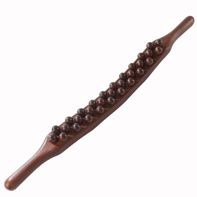 قضيب تدليك من خشب الزان لكامل الجسم، تجريف الزوال، تدليك البطن، عصا دفع العضلات ودفع الظهر #4