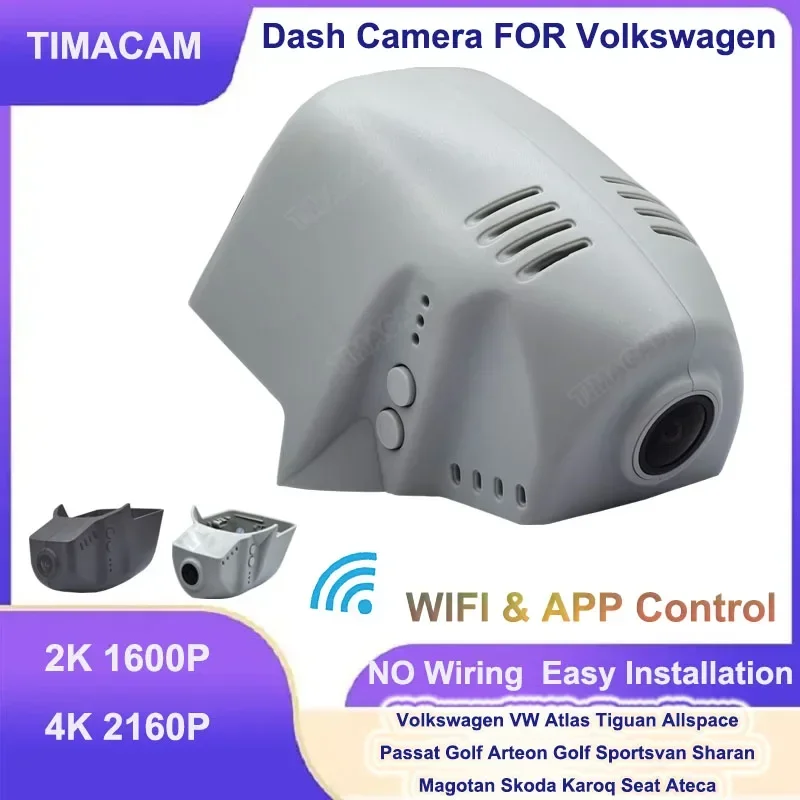 2K 4K 2160P Wifi Dashcam Car-Dvr for Volkswagen vw Atlas Tiguan Passat Allspace Golf Arteon Sharan Magotan for Skoda for Seat