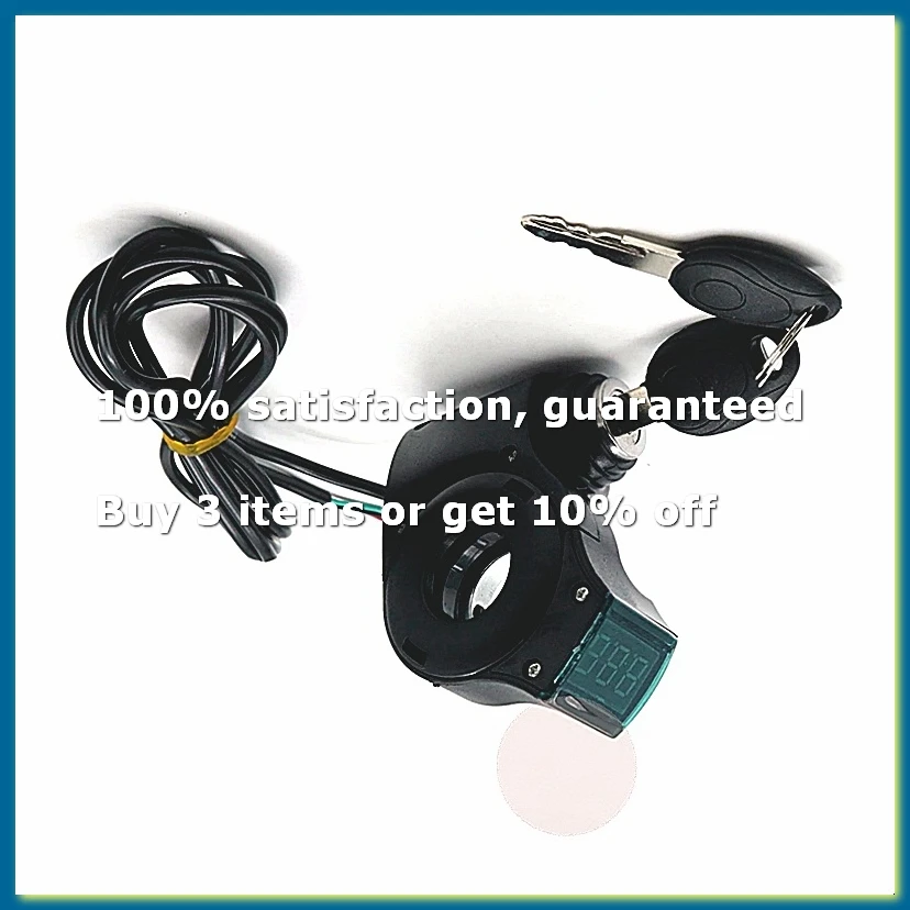 E-Bike Ignition Lock Key Thumb Throttle Voltmeter Digital Voltage Display Switch for M365 Universal-DT30