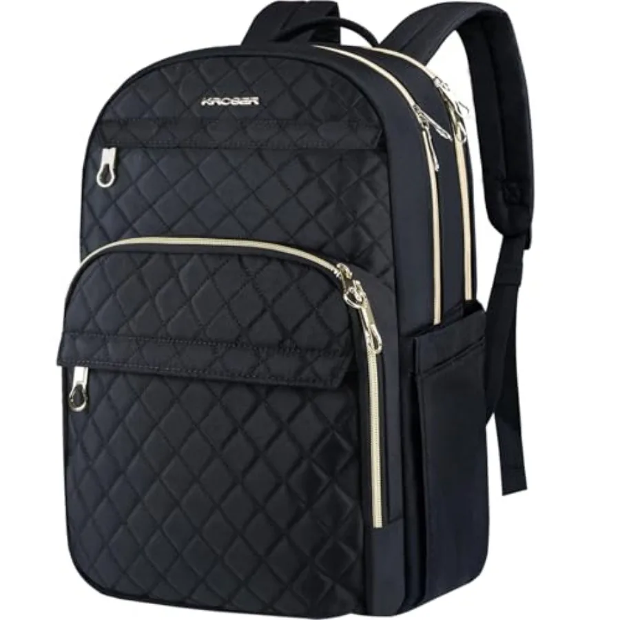 

Laptop Backpack 15.6 Inch Stylish Daypack with USB Charging Port, Water-repellent Nylon Backpack Backpack for Travel/Business/W