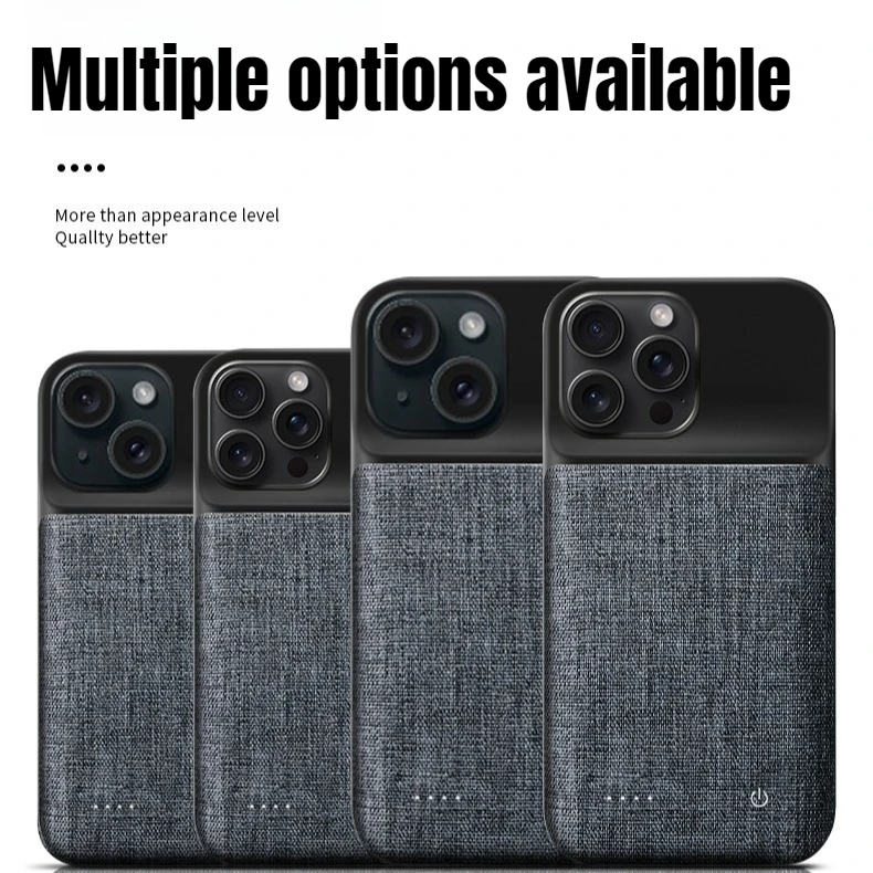 بطارية بمشبك خلفي باور بانك عالي الجودة لهاتف ابل ايفون 15 برو ماكس 15 برو 15 بلس 15 حافظة طاقة البطارية باور بانك