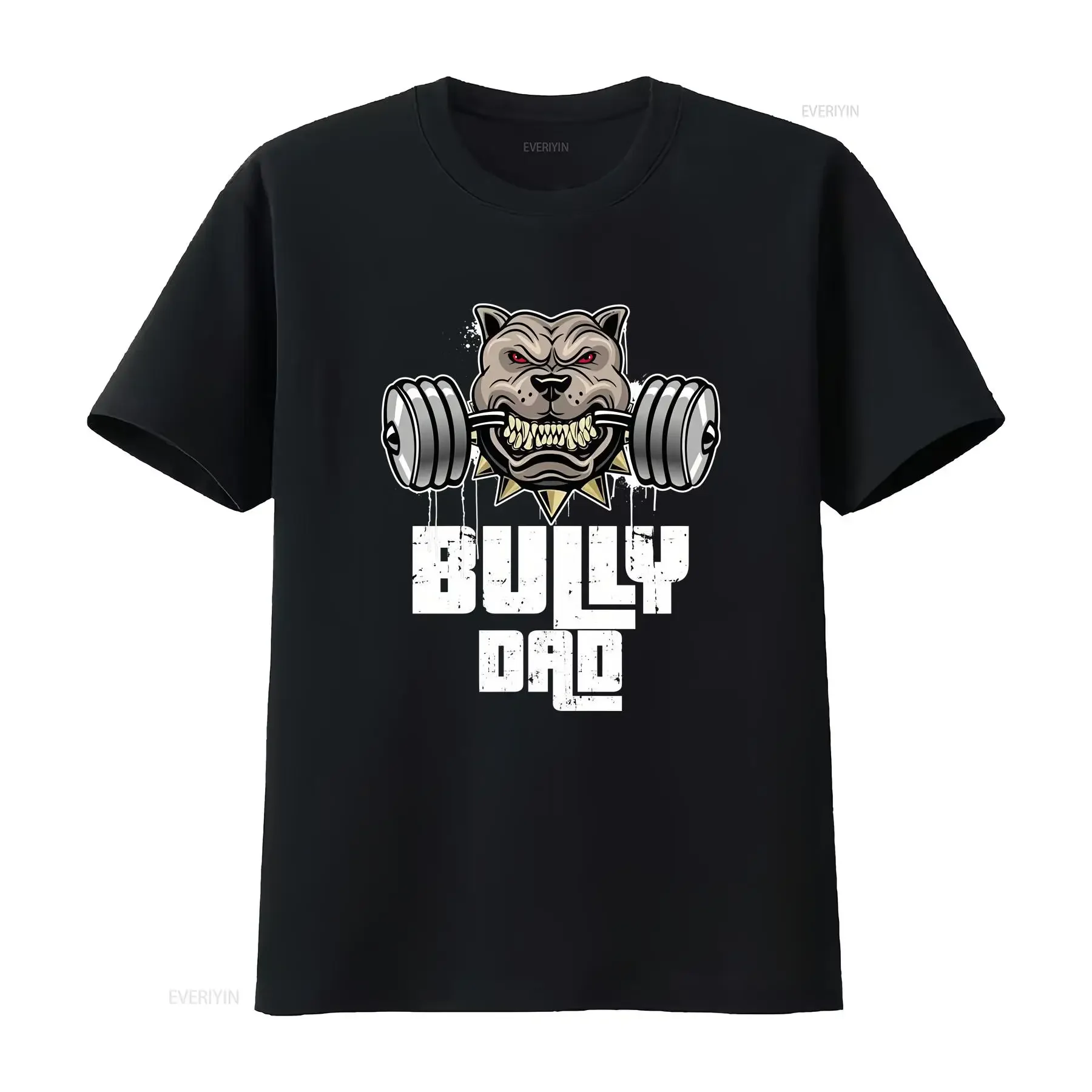 Camiseta BULLY Dad para hombre, estilo vintage, con diseño de perro Pitbull americano, lavada, a la moda, versátil, de diseñador, elegante, informal, estilo streetwear.