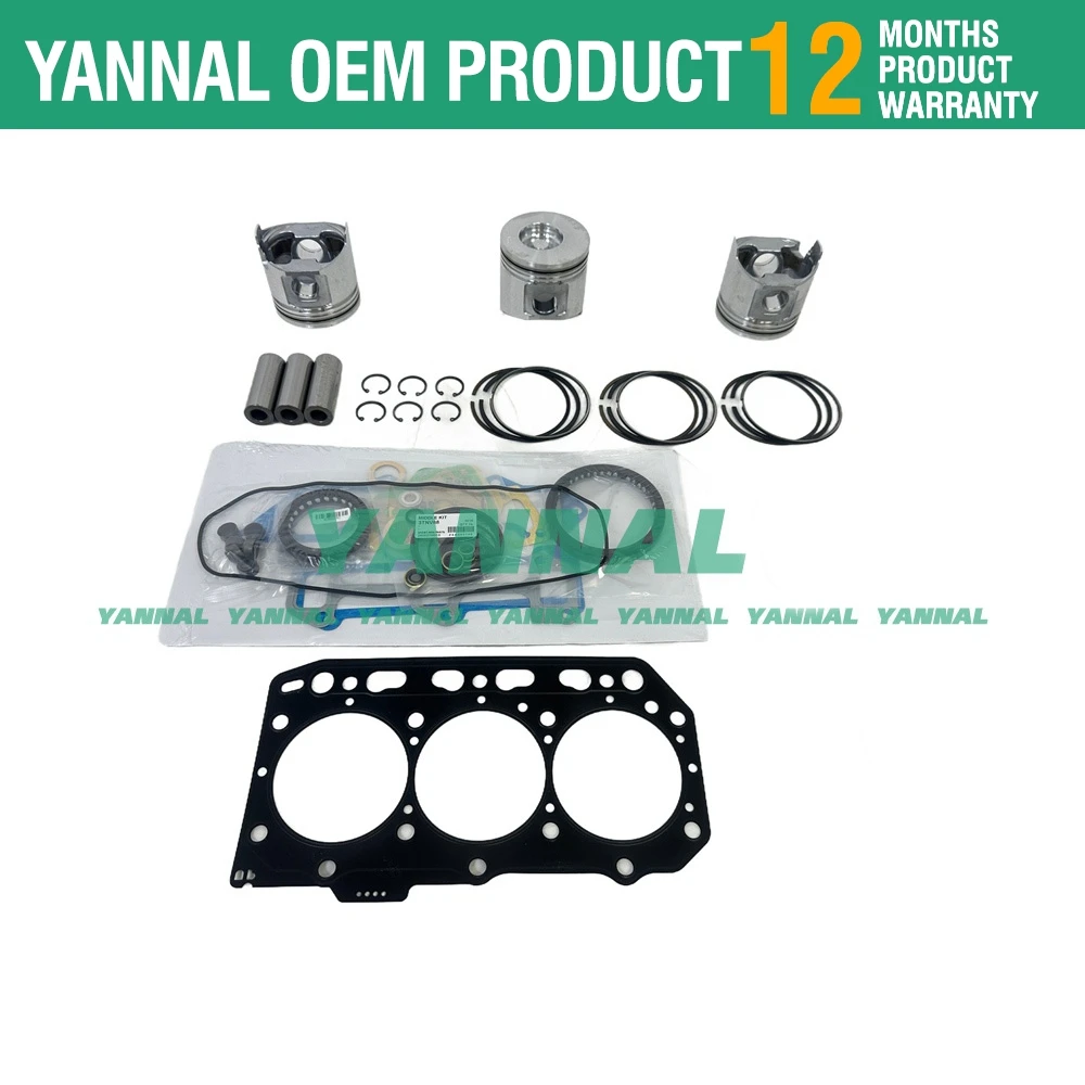 3TNV88 3TNV88F Overhaul Rebuild Kit Gasket+Piston+Ring For Yanmar Engine