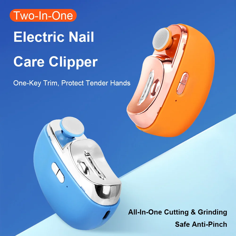 Elektrische automatische nagelknipper met lichte vingernagelsnijder en polijstmachine USB oplaadbare veiligheidsvingernageltrimmer voor baby's