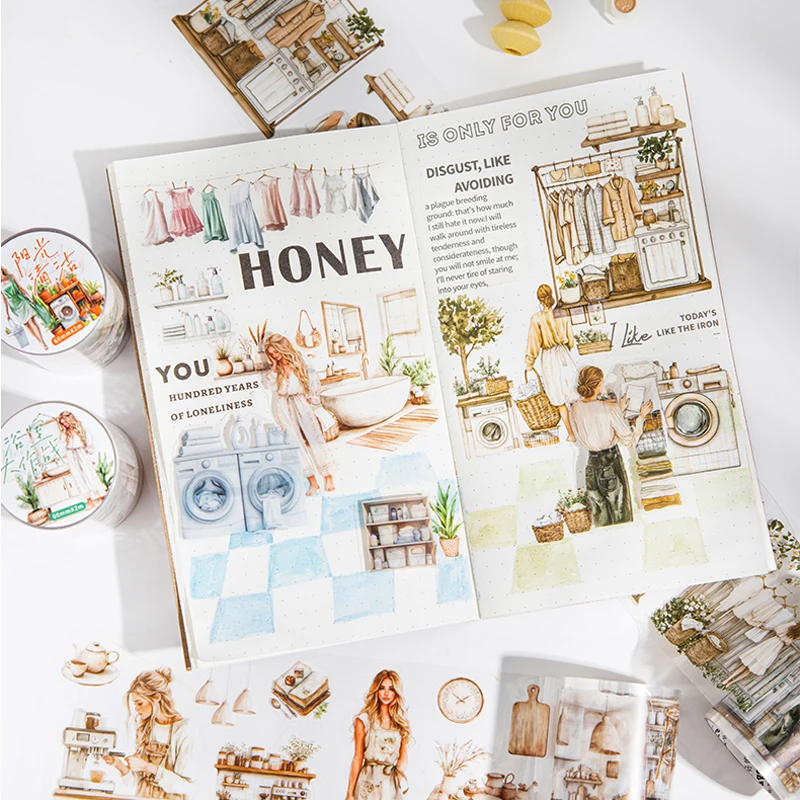 2Style 3Rolls/bag Home Life Scene Scenography Tape DIY Handbook Scrapbook Album Photo Frame Creative Material Decoration