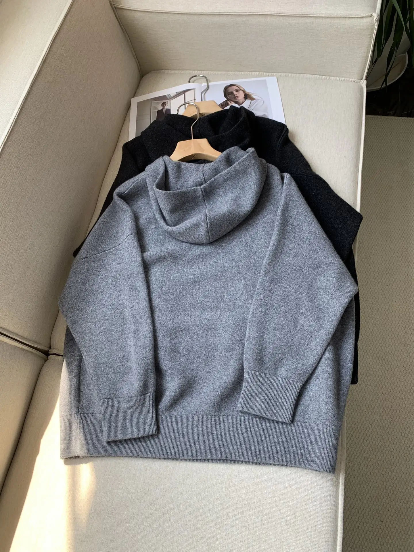 High Quality Autumn New Fashion Cashmere Blended Hooded Sweater For Women