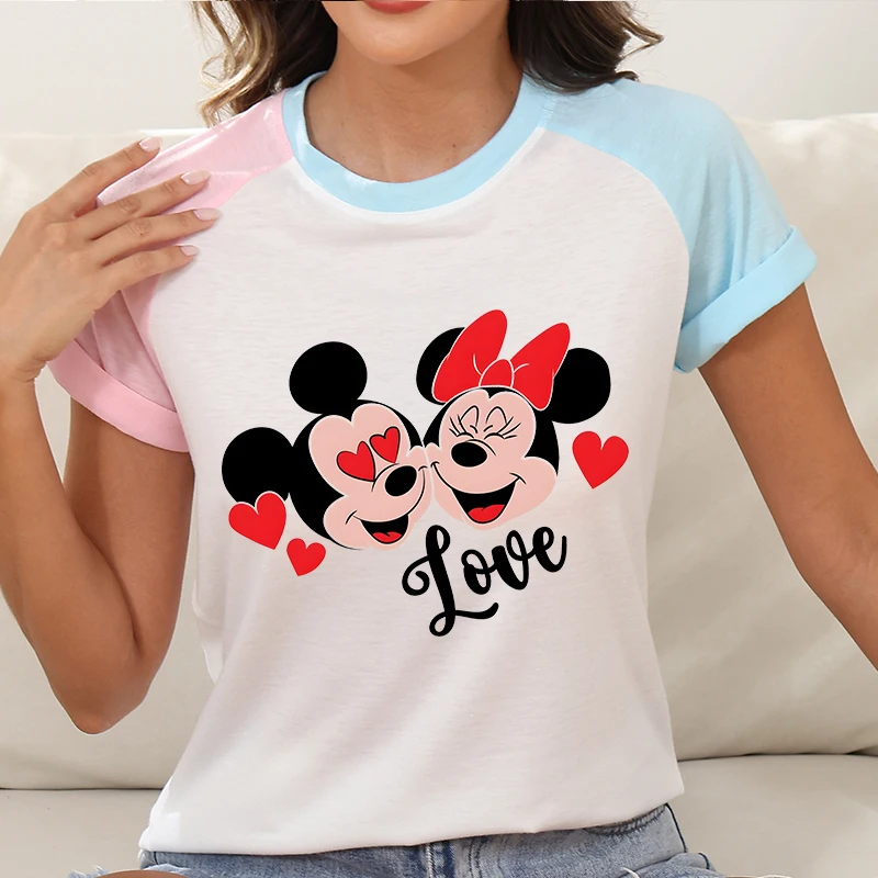 

Trends 2025 Clothes Mickey Mouse Printed Women T Shirt Customized Y2k T-shirt Women Tops Cartoon Clothing Tees Disney Brands