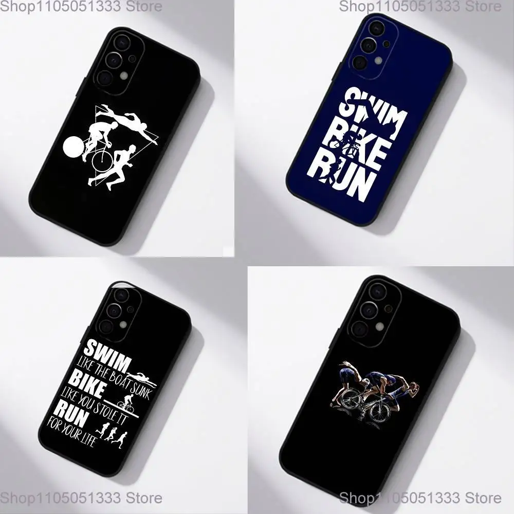 

Triathlon Swim Bike Run Tri Life Phone Case For Samsung S25,S24,S21,S22,S23,S30,Ultra,S20,Plus,Fe,Lite,5G Black Cover