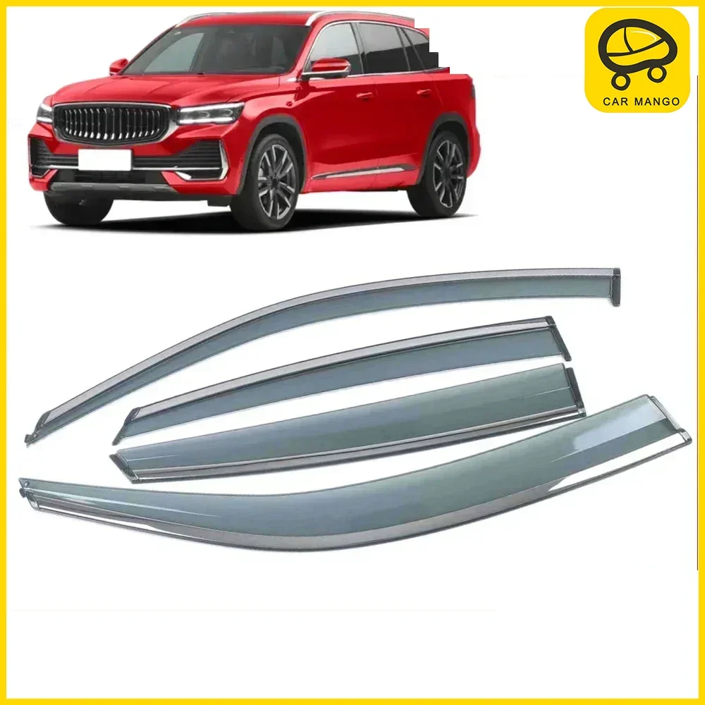 

Хромированные полоски, защита от дождя для Geely Tugella 2019-2023, оконный козырек, ветровые дефлекторы, дверной козырек, вентиляционные шторы, вентиляционный козырек