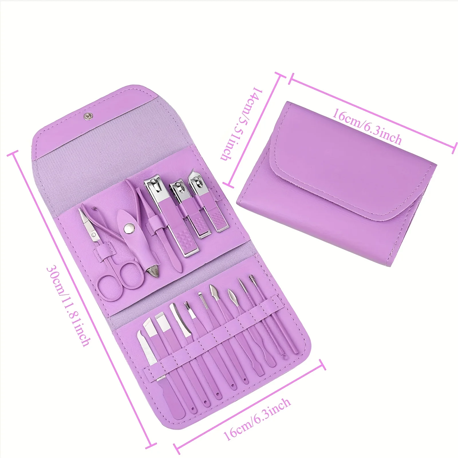 

Профессиональный маникюрный набор, высококачественный набор для ухода за ногтями из нержавеющей стали с дорожным футляром, косметические инструменты для дома и путешествий