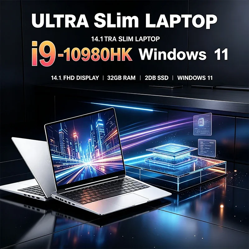 14.1 Inch Full HD IPS Laptop 120Hz Intel Core I9-10980HK 32GB RAM 2TB SSD Backlit Keyboard  Life for Gaming And Multimedia