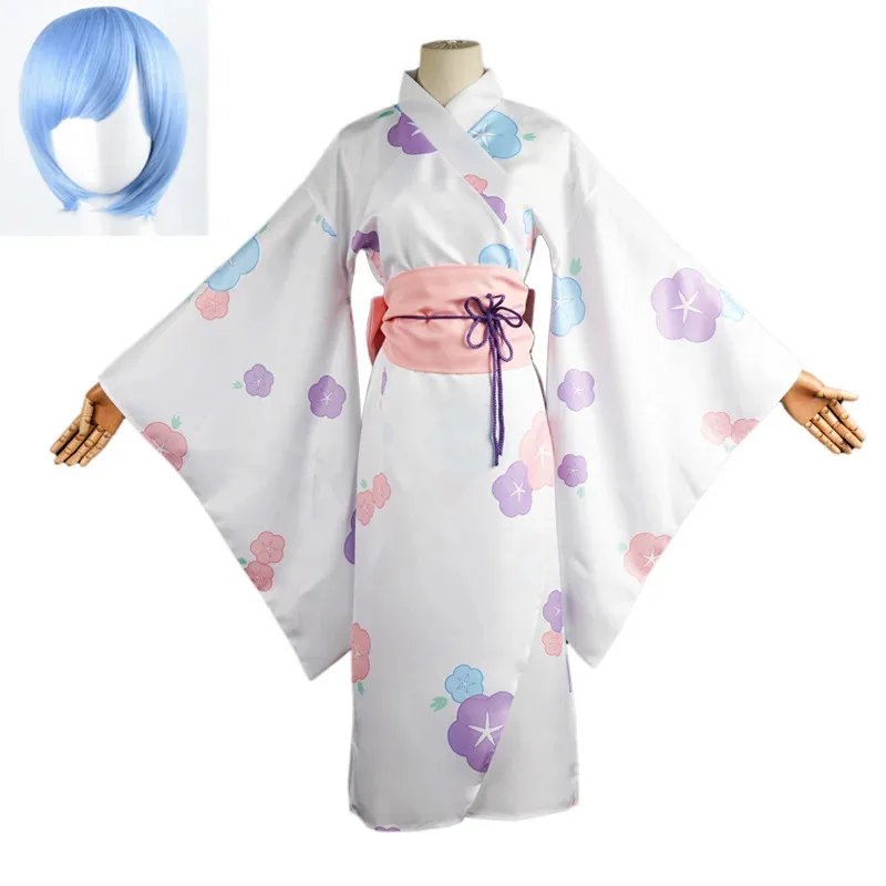 

Костюмы для косплея Ram Rem, аниме Zero Kara Hajimeru Isekai Seikatsu, кимоно, костюмы на Хэллоуин для женщин, платье, халат, одежда