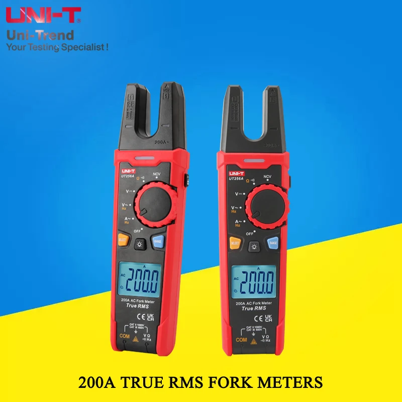 UNI-T True RMS Fork Meters UT256B/UT256A 200A/60A Clamp-on Ammeter