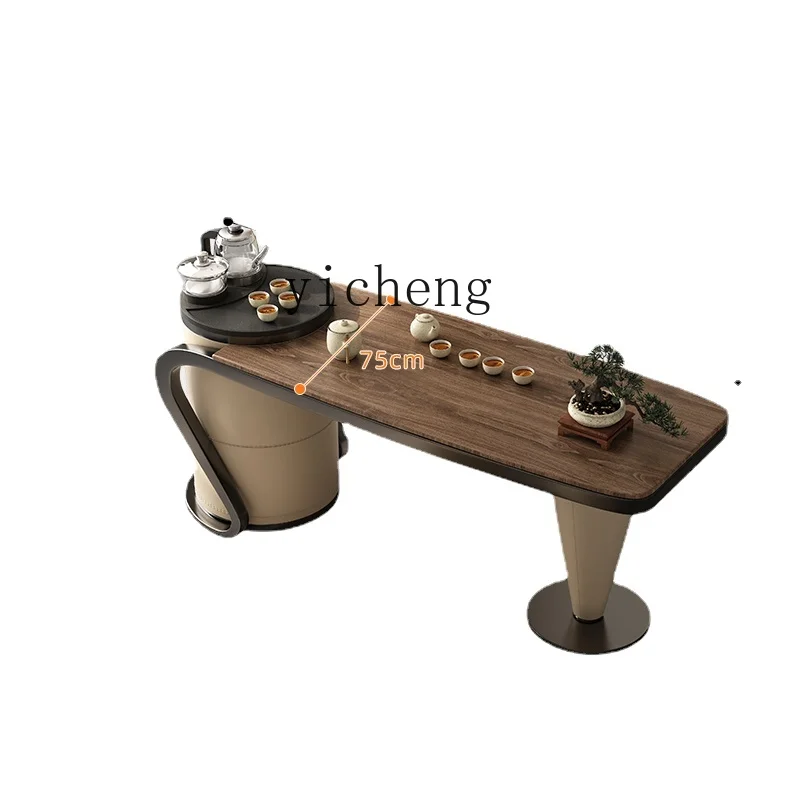 Yy New Chinese Tea Table and Chair Black Walnut  Light Luxury Office Tea Making Table