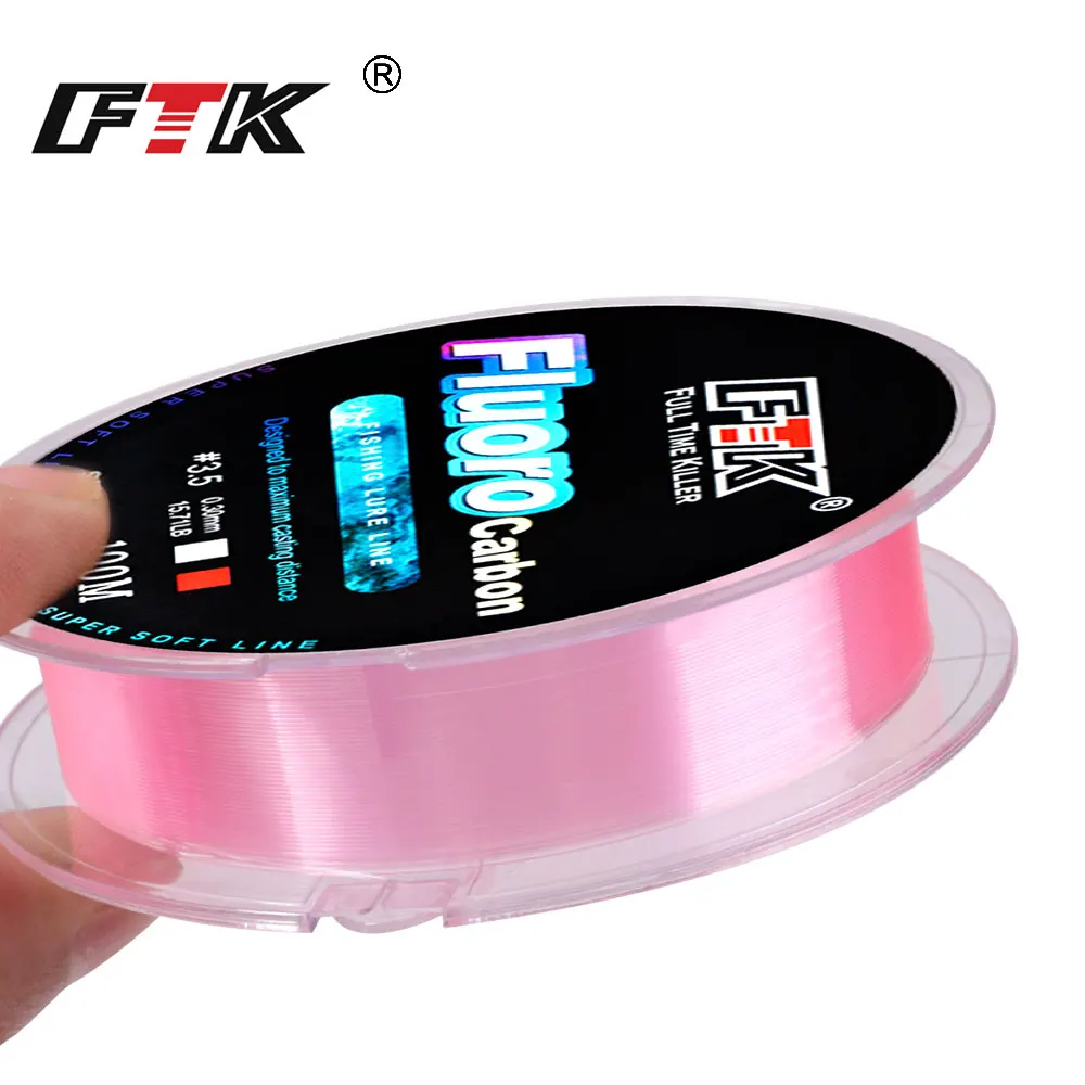 100M Fluorocarbon Coating Fishing Line 0.14MM-0.50MM 4.136LB-34.32LB Carbon Fiber Leader Fishing Lure Wire Sinking Line Japan