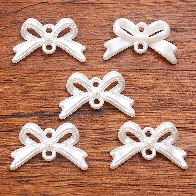 30/50/100g Acryl-Anhänger in verschiedenen Stilen, Schleifen-Imitationsperlen, Schleifenanhänger für DIY-Ohrringe, Armbänder, Halsketten, Schmuckherstellung – Detail 5