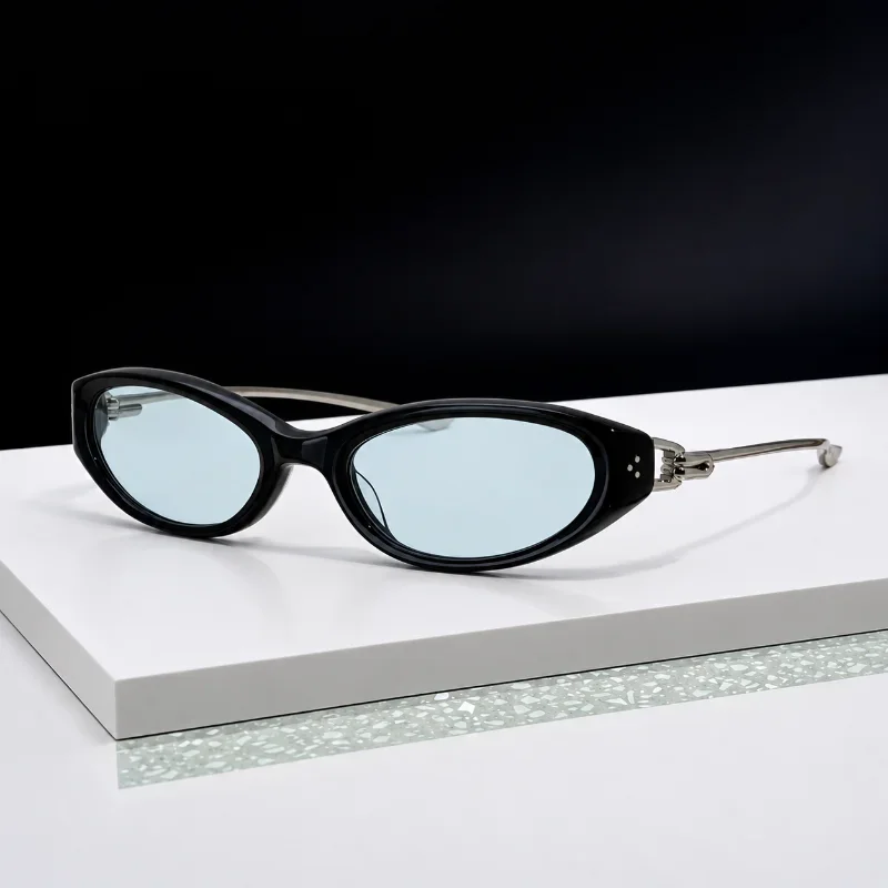 Luxury Designer Oval Sunglasses Women Y2K Vintage Polarized Lenses Frame Chic Fashion UV400 Prescription Eyewear Crepe