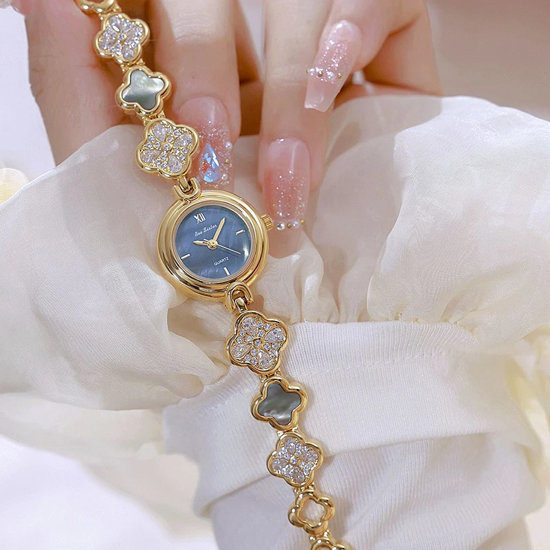 

Light Luxury Women's Watches Advanced Temperament Cherry Pink Circular Dial Watches For Woman Natural Colored Shell Lady's Watch